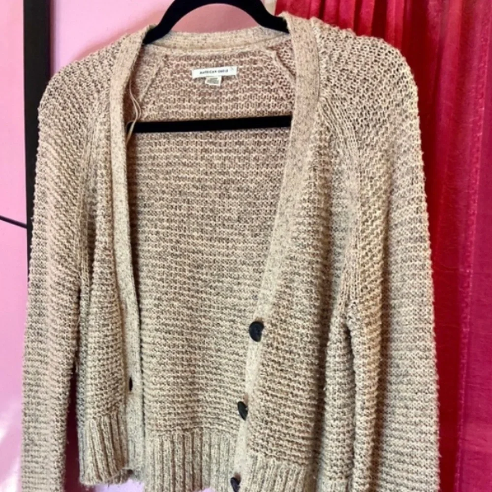 American Eagle Dusty Rose Knit Contemporary Cardigan Women’s Relaxed Fit Medium - Picture 5 of 6